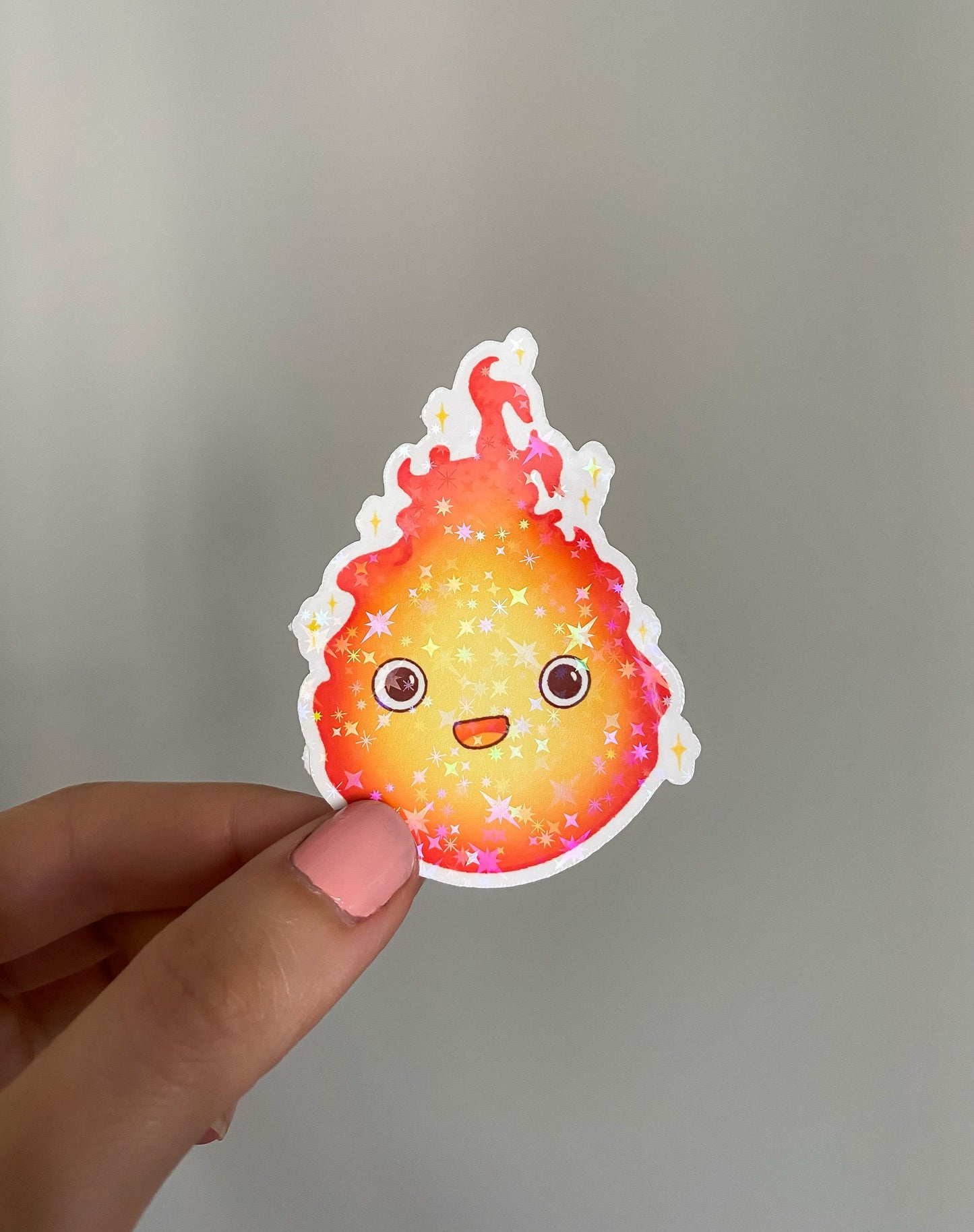 Holographic Calcifer Vinyl Sticker