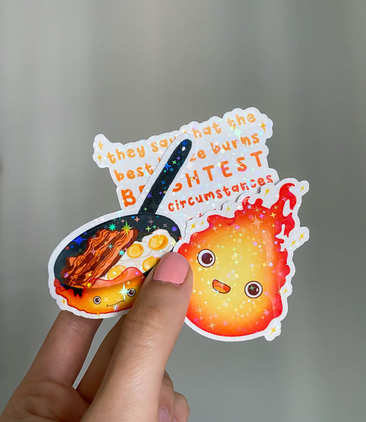 Holographic Calcifer Sticker Pack