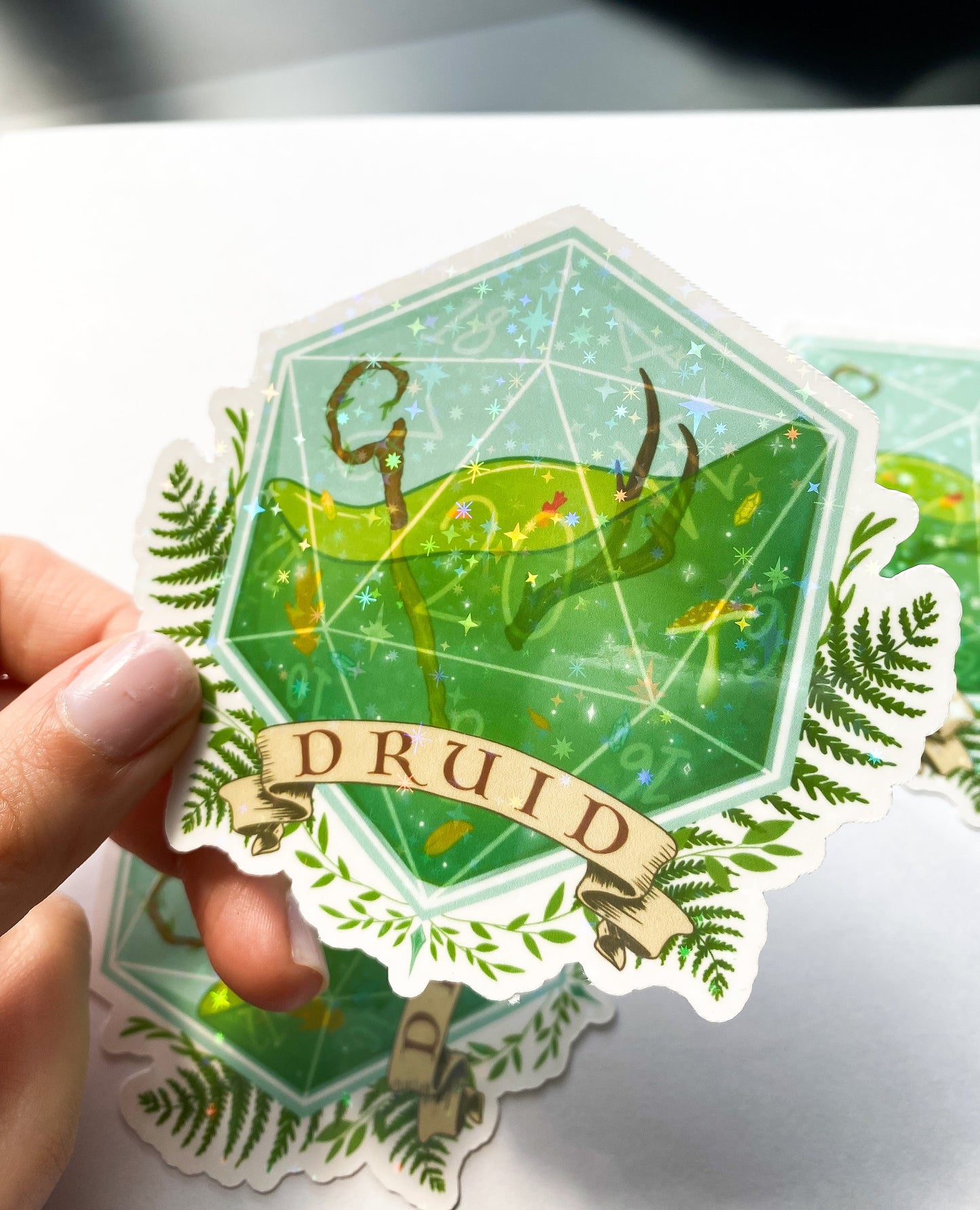 Druid D20 Holographic Vinyl Sticker