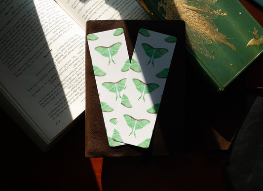 Luna Moth Laminated Bookmark