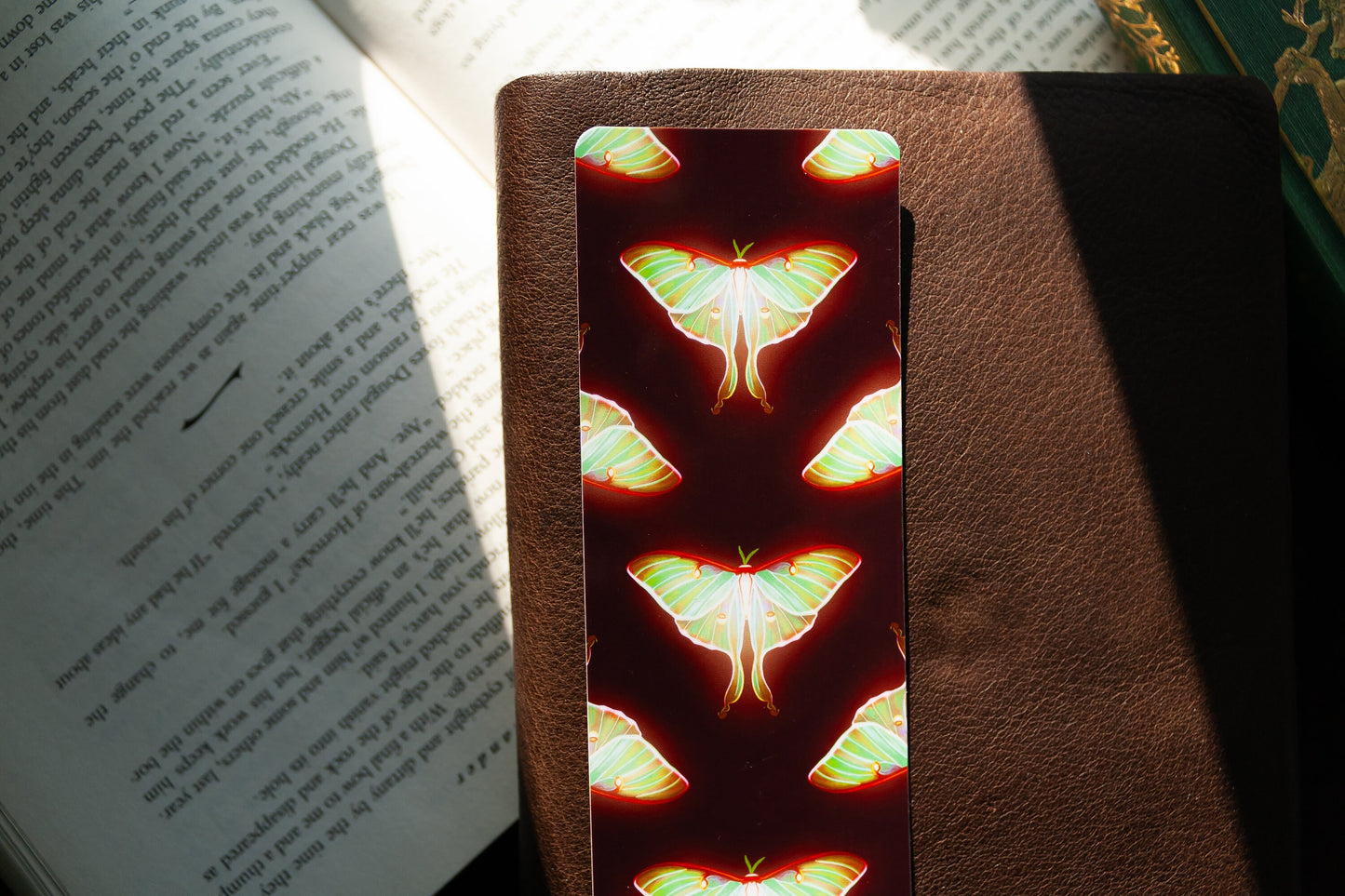 Luminous Luna Moth Laminated Bookmark
